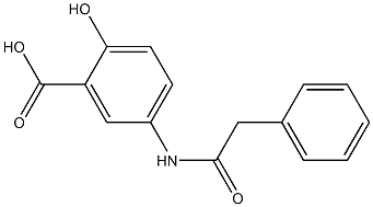 2-hydroxy-5-(2-phenylacetamido)benzoic acid 化学構造式