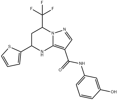 332854-46-3 N-(3-hydroxyphenyl)-5-(2-thienyl)-7-(trifluoromethyl)-4,5,6,7-tetrahydropyrazolo[1,5-a]pyrimidine-3-carboxamide