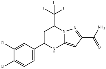 5-(3,4-dichlorophenyl)-7-(trifluoromethyl)-4,5,6,7-tetrahydropyrazolo[1,5-a]pyrimidine-2-carboxamide 化学構造式