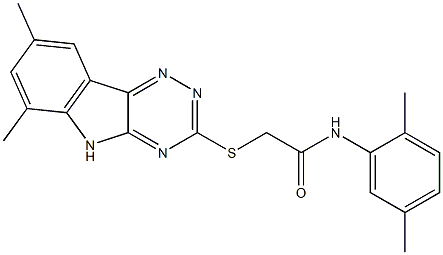 N-(2,5-dimethylphenyl)-2-[(6,8-dimethyl-5H-[1,2,4]triazino[5,6-b]indol-3-yl)sulfanyl]acetamide Structure