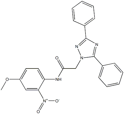 2-(3,5-diphenyl-1H-1,2,4-triazol-1-yl)-N-[2-nitro-4-(methyloxy)phenyl]acetamide 化学構造式