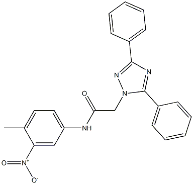 2-(3,5-diphenyl-1H-1,2,4-triazol-1-yl)-N-{3-nitro-4-methylphenyl}acetamide 化学構造式