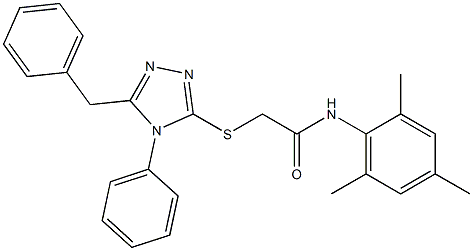 2-[(5-benzyl-4-phenyl-4H-1,2,4-triazol-3-yl)sulfanyl]-N-mesitylacetamide,332922-40-4,结构式