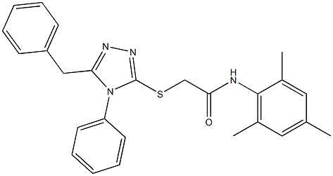 2-[(5-benzyl-4-phenyl-4H-1,2,4-triazol-3-yl)sulfanyl]-N-mesitylacetamide Structure