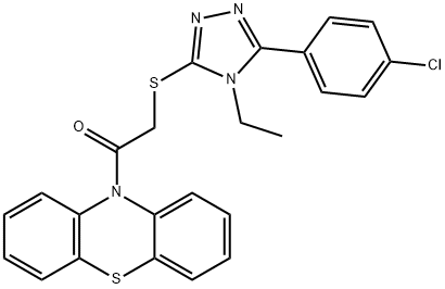 332934-67-5 5-(4-chlorophenyl)-4-ethyl-4H-1,2,4-triazol-3-yl 2-oxo-2-(10H-phenothiazin-10-yl)ethyl sulfide