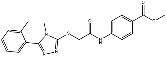 methyl 4-[({[4-methyl-5-(2-methylphenyl)-4H-1,2,4-triazol-3-yl]sulfanyl}acetyl)amino]benzoate Structure