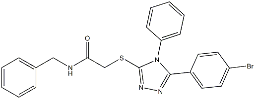 N-benzyl-2-{[5-(4-bromophenyl)-4-phenyl-4H-1,2,4-triazol-3-yl]sulfanyl}acetamide 结构式