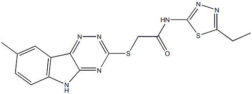 N-(5-ethyl-1,3,4-thiadiazol-2-yl)-2-[(8-methyl-5H-[1,2,4]triazino[5,6-b]indol-3-yl)sulfanyl]acetamide Structure