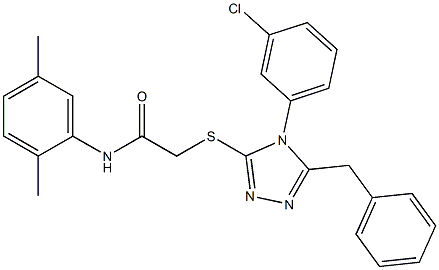 2-{[5-benzyl-4-(3-chlorophenyl)-4H-1,2,4-triazol-3-yl]sulfanyl}-N-(2,5-dimethylphenyl)acetamide Struktur
