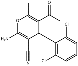 5-acetyl-2-amino-4-(2,6-dichlorophenyl)-6-methyl-4H-pyran-3-carbonitrile,333341-05-2,结构式