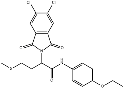 2-(5,6-dichloro-1,3-dioxo-1,3-dihydro-2H-isoindol-2-yl)-N-(4-ethoxyphenyl)-4-(methylsulfanyl)butanamide,333443-79-1,结构式