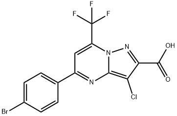 5-(4-bromophenyl)-3-chloro-7-(trifluoromethyl)pyrazolo[1,5-a]pyrimidine-2-carboxylic acid Structure