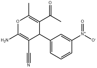 5-acetyl-2-amino-6-methyl-4-(3-nitrophenyl)-4H-pyran-3-carbonitrile,334501-02-9,结构式