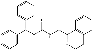 N-(3,4-dihydro-1H-isochromen-1-ylmethyl)-3,3-diphenylpropanamide 化学構造式