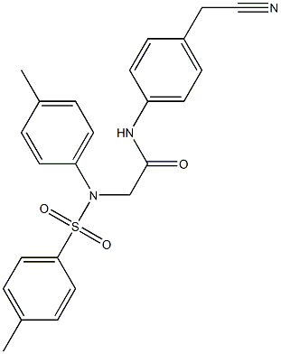N-[4-(cyanomethyl)phenyl]-2-{4-methyl[(4-methylphenyl)sulfonyl]anilino}acetamide 化学構造式