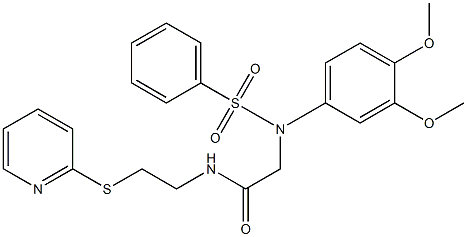 2-[3,4-dimethoxy(phenylsulfonyl)anilino]-N-[2-(2-pyridinylsulfanyl)ethyl]acetamide|