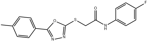 N-(4-fluorophenyl)-2-{[5-(4-methylphenyl)-1,3,4-oxadiazol-2-yl]sulfanyl}acetamide Struktur