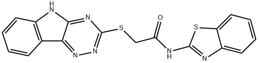 N-(1,3-benzothiazol-2-yl)-2-(5H-[1,2,4]triazino[5,6-b]indol-3-ylsulfanyl)acetamide Struktur