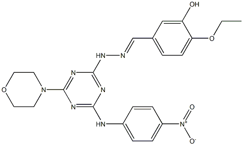 4-ethoxy-3-hydroxybenzaldehyde [4-{4-nitroanilino}-6-(4-morpholinyl)-1,3,5-triazin-2-yl]hydrazone 结构式