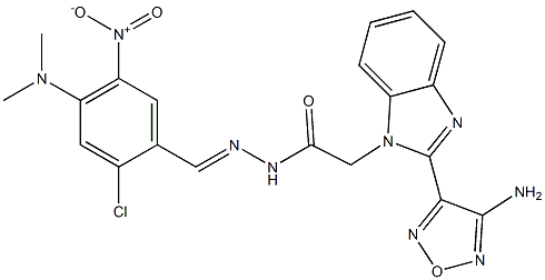 2-[2-(4-amino-1,2,5-oxadiazol-3-yl)-1H-benzimidazol-1-yl]-N'-{2-chloro-4-(dimethylamino)-5-nitrobenzylidene}acetohydrazide 结构式