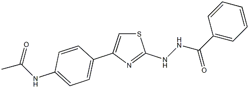 N-{4-[2-(2-benzoylhydrazino)-1,3-thiazol-4-yl]phenyl}acetamide Struktur