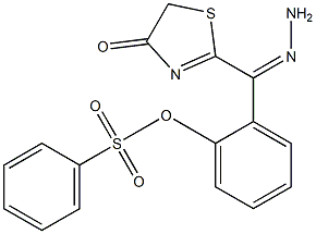 2-[2-(4-oxo-4,5-dihydro-1,3-thiazol-2-yl)carbohydrazonoyl]phenyl benzenesulfonate Struktur