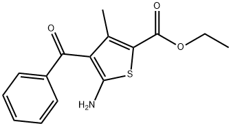 ethyl 5-amino-4-benzoyl-3-methylthiophene-2-carboxylate Struktur