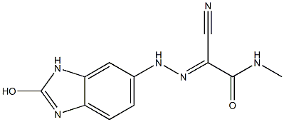 2-cyano-2-[(2-hydroxy-1H-benzimidazol-6-yl)hydrazono]-N-methylacetamide Struktur
