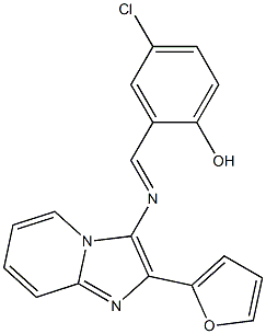 4-chloro-2-({[2-(2-furyl)imidazo[1,2-a]pyridin-3-yl]imino}methyl)phenol,346643-34-3,结构式