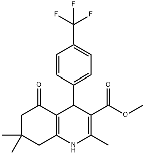 methyl 2,7,7-trimethyl-5-oxo-4-[4-(trifluoromethyl)phenyl]-1,4,5,6,7,8-hexahydroquinoline-3-carboxylate Struktur