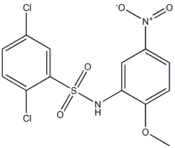 2,5-dichloro-N-{5-nitro-2-methoxyphenyl}benzenesulfonamide Struktur