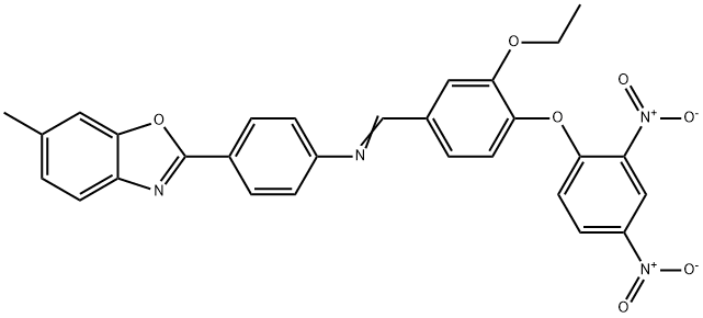 2-{4-[(4-{2,4-dinitrophenoxy}-3-ethoxybenzylidene)amino]phenyl}-6-methyl-1,3-benzoxazole 结构式