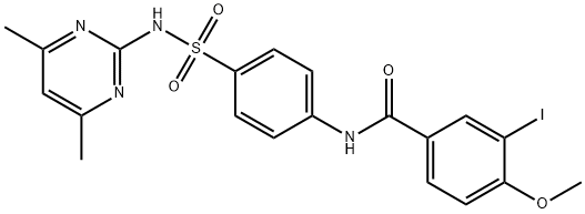 N-(4-{[(4,6-dimethyl-2-pyrimidinyl)amino]sulfonyl}phenyl)-3-iodo-4-methoxybenzamide Structure