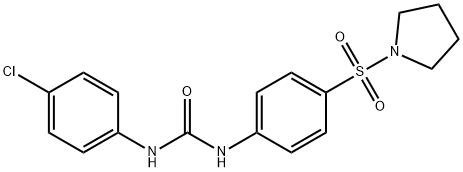 N-(4-chlorophenyl)-N'-[4-(1-pyrrolidinylsulfonyl)phenyl]urea Structure