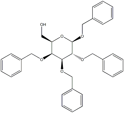 1,2,3,4-Tetra-O-benzyl-b-D-galactopyranoside 化学構造式