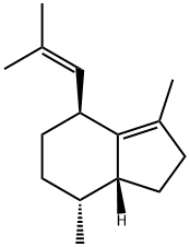 1H-Indene, 2,4,5,6,7,7a-hexahydro-3,7-dimethyl-4-(2-methyl-1-propen-1-yl)-, (4S,7R,7aR)- Struktur