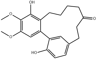2,6-Dihydroxy-3,4-dimethoxy-10,11,13,14,15,16-hexahydro-12H-5,9-methenobenzocyclotetradecen-12-one 结构式