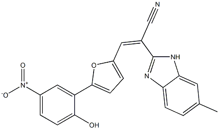 352686-44-3 3-(5-{2-hydroxy-5-nitrophenyl}-2-furyl)-2-(6-methyl-1H-benzimidazol-2-yl)acrylonitrile