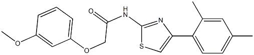 N-[4-(2,4-dimethylphenyl)-1,3-thiazol-2-yl]-2-(3-methoxyphenoxy)acetamide Structure