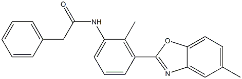 353463-65-7 N-[2-methyl-3-(5-methyl-1,3-benzoxazol-2-yl)phenyl]-2-phenylacetamide