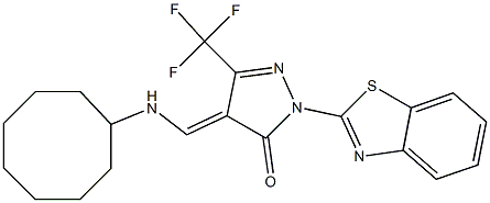 2-(1,3-benzothiazol-2-yl)-4-[(cyclooctylamino)methylene]-5-(trifluoromethyl)-2,4-dihydro-3H-pyrazol-3-one Structure