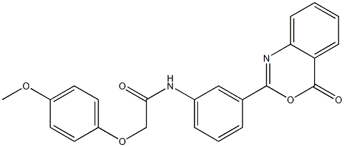 2-(4-methoxyphenoxy)-N-[3-(4-oxo-4H-3,1-benzoxazin-2-yl)phenyl]acetamide Struktur