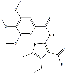4-ethyl-5-methyl-2-[(3,4,5-trimethoxybenzoyl)amino]-3-thiophenecarboxamide,354548-46-2,结构式