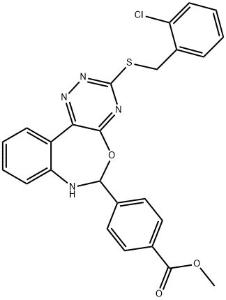 354776-96-8 methyl 4-{3-[(2-chlorobenzyl)sulfanyl]-6,7-dihydro[1,2,4]triazino[5,6-d][3,1]benzoxazepin-6-yl}benzoate