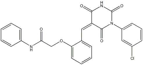 355003-14-4 2-{2-[(1-(3-chlorophenyl)-2,4,6-trioxotetrahydro-5(2H)-pyrimidinylidene)methyl]phenoxy}-N-phenylacetamide