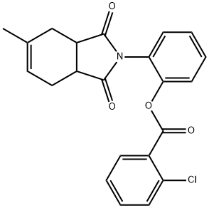 2-(5-methyl-1,3-dioxo-1,3,3a,4,7,7a-hexahydro-2H-isoindol-2-yl)phenyl 2-chlorobenzoate,356076-95-4,结构式