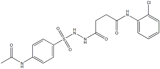 4-(2-{[4-(acetylamino)phenyl]sulfonyl}hydrazino)-N-(2-chlorophenyl)-4-oxobutanamide 化学構造式