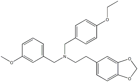 2-(1,3-benzodioxol-5-yl)-N-(4-ethoxybenzyl)-N-(3-methoxybenzyl)ethanamine Structure