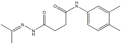 N-(3,4-dimethylphenyl)-4-[2-(1-methylethylidene)hydrazino]-4-oxobutanamide 化学構造式