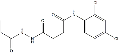 N-(2,4-dichlorophenyl)-4-oxo-4-(2-propionylhydrazino)butanamide Struktur